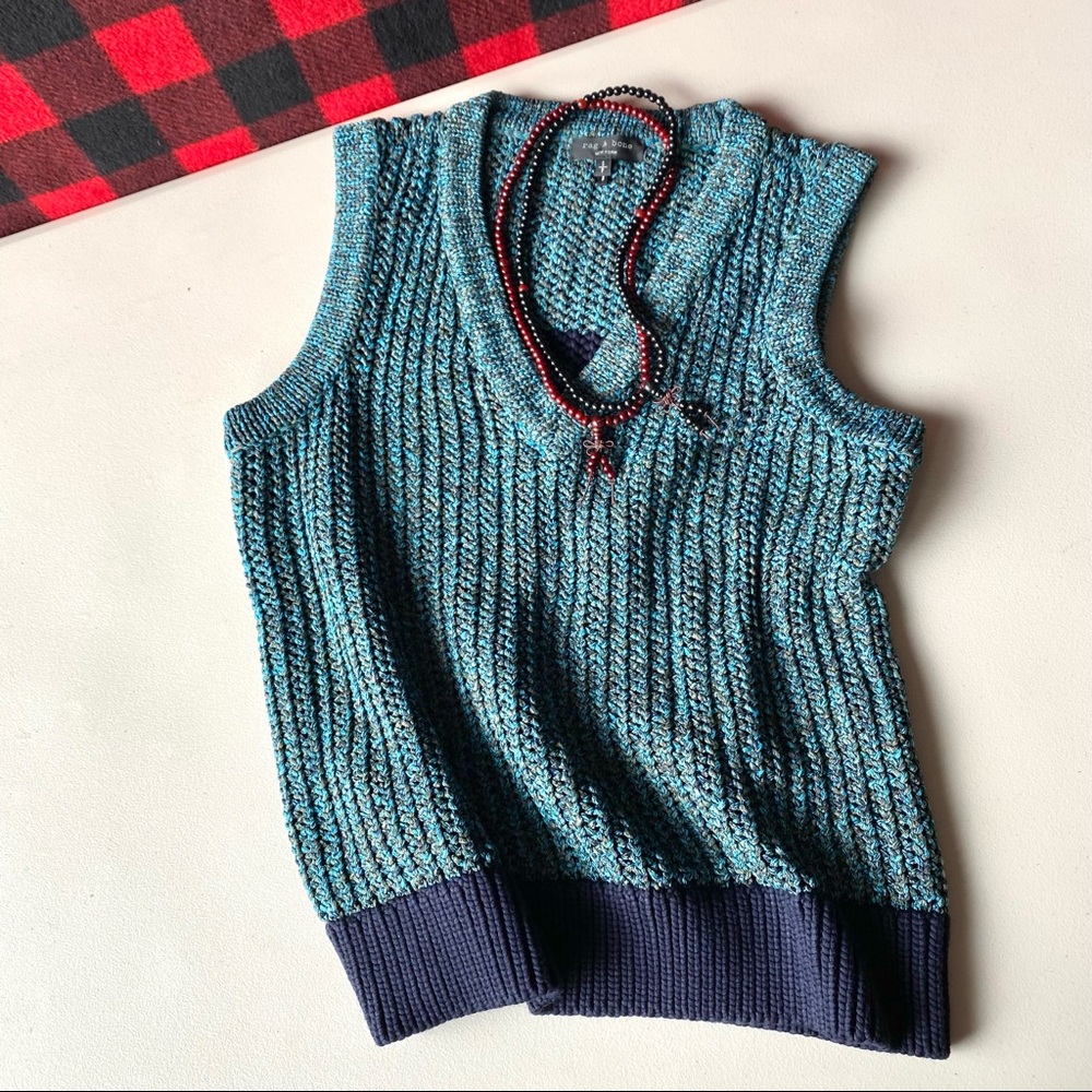 RAG & BONE trendy knit varsity style vest